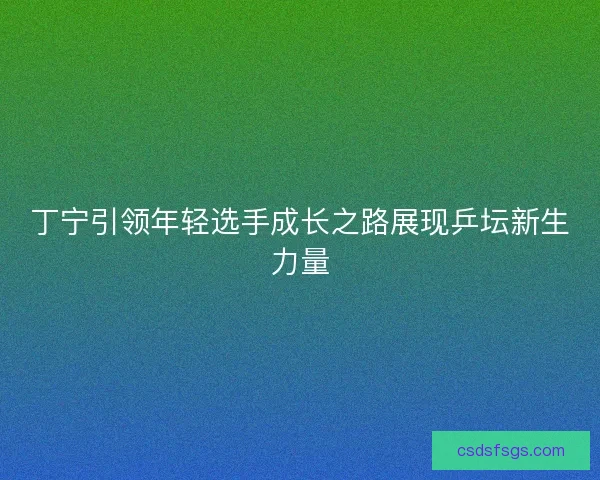 丁宁引领年轻选手成长之路展现乒坛新生力量